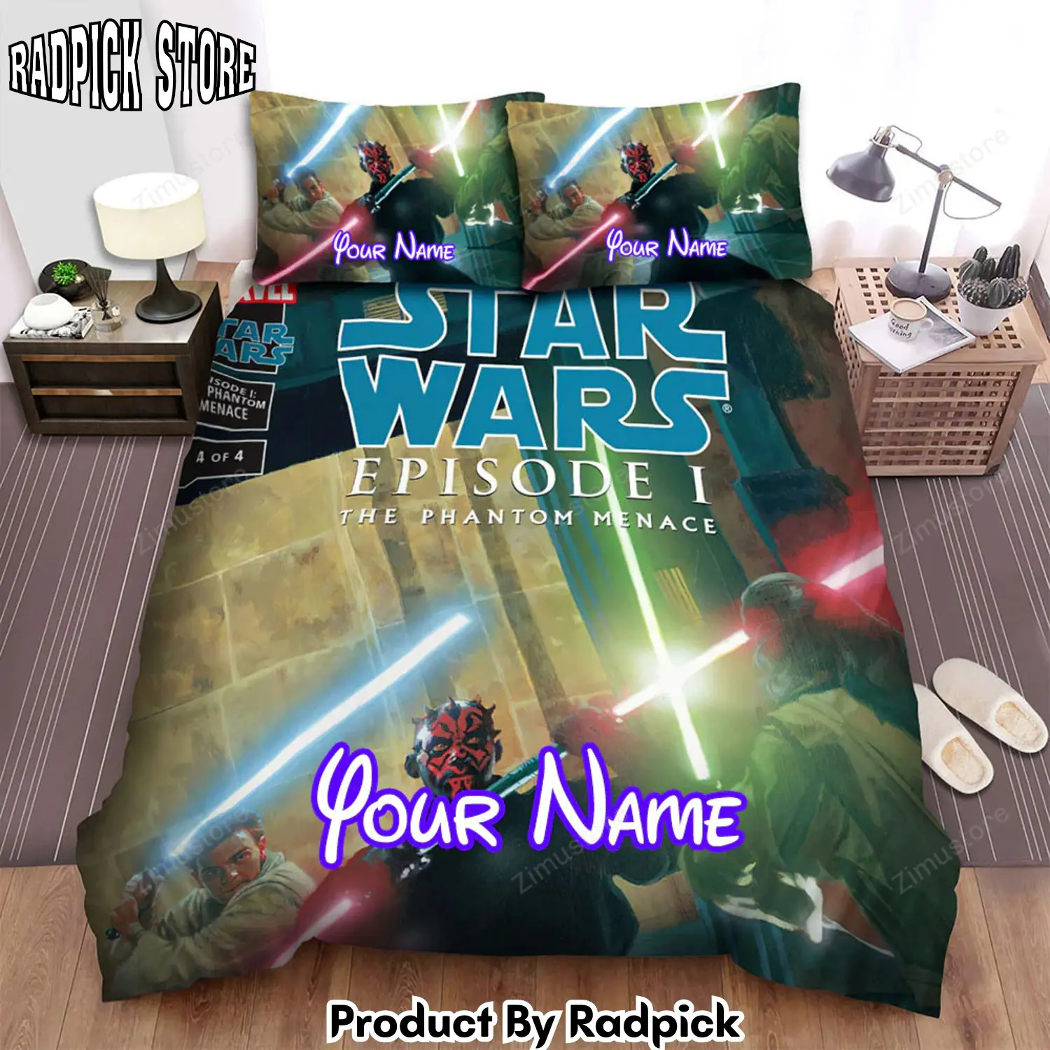 Radpick star wars episode i the phantom menace legends movie poster bed sheets spread comforter duvet cover personalized name bedding sets rp3271985